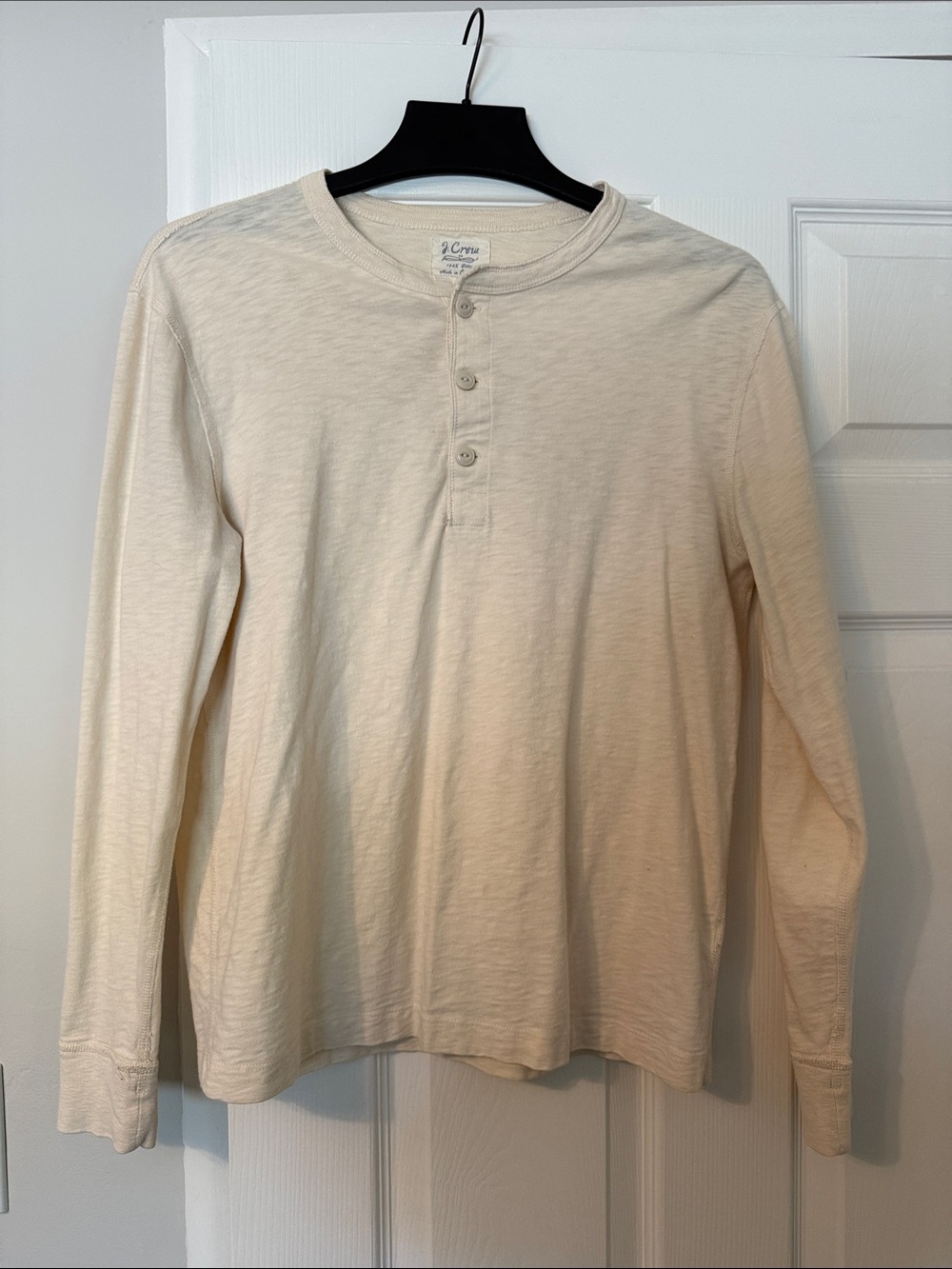J. Crew Men's Long-Sleeve Henley in Oatmeal